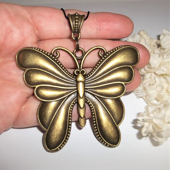 Boho Butterfly Necklace, Statement Necklace, Pendant, Butterfly, Necklace A125 - Picture 7 of 10